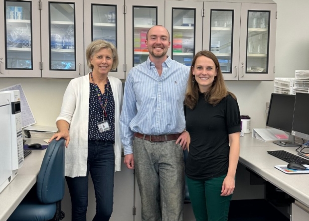 2023 ACMG Summer Scholar John Imbre with Dr. Tina Cowan (left) and Dr. Christy Tise (right)